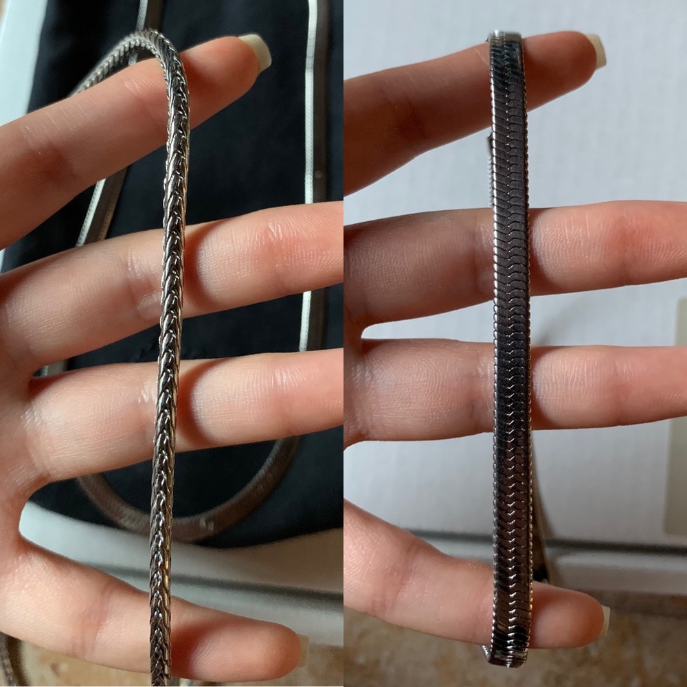 Fallon herringbone snake silver chain necklace set - Picture 15 of 15